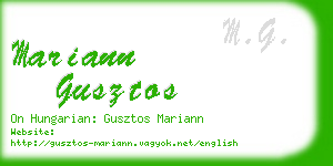 mariann gusztos business card